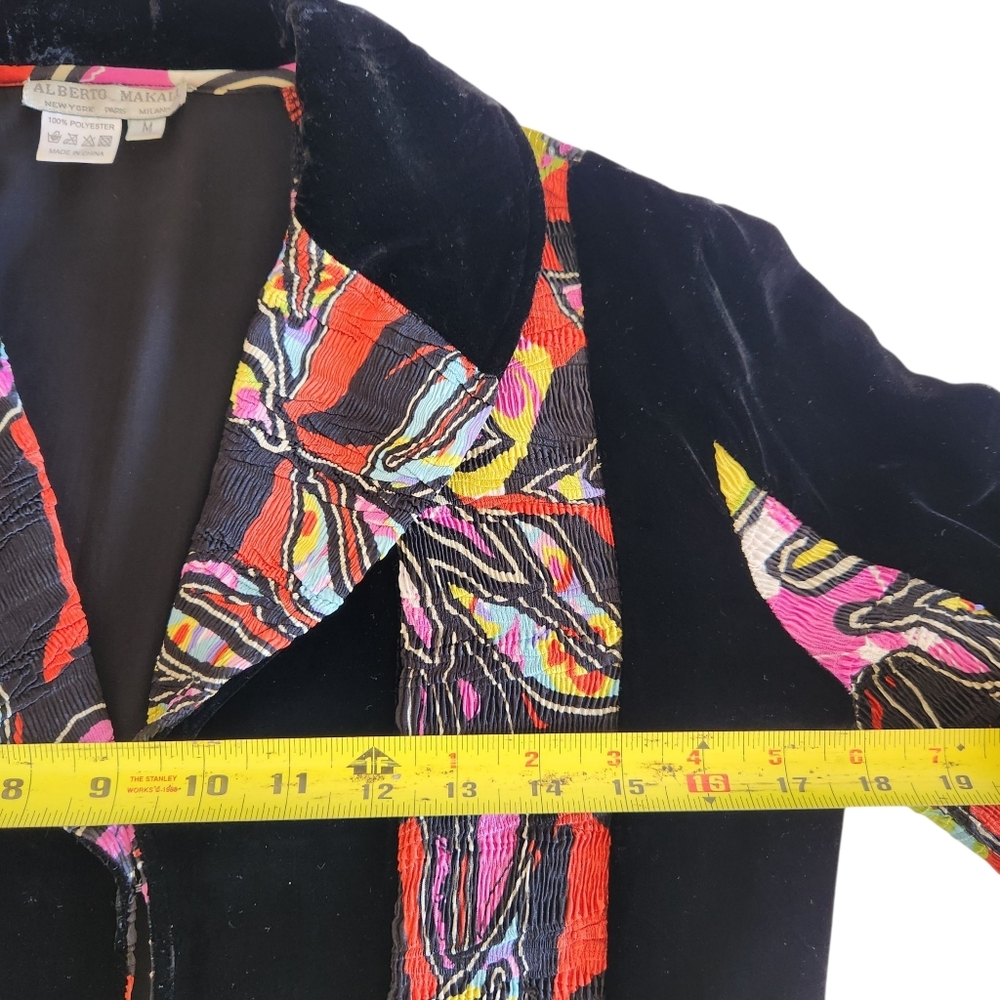 Alberto Makali Crop Velvet and Plise Cardigan Jacket Art to Wear Size M - Picture 11 of 14